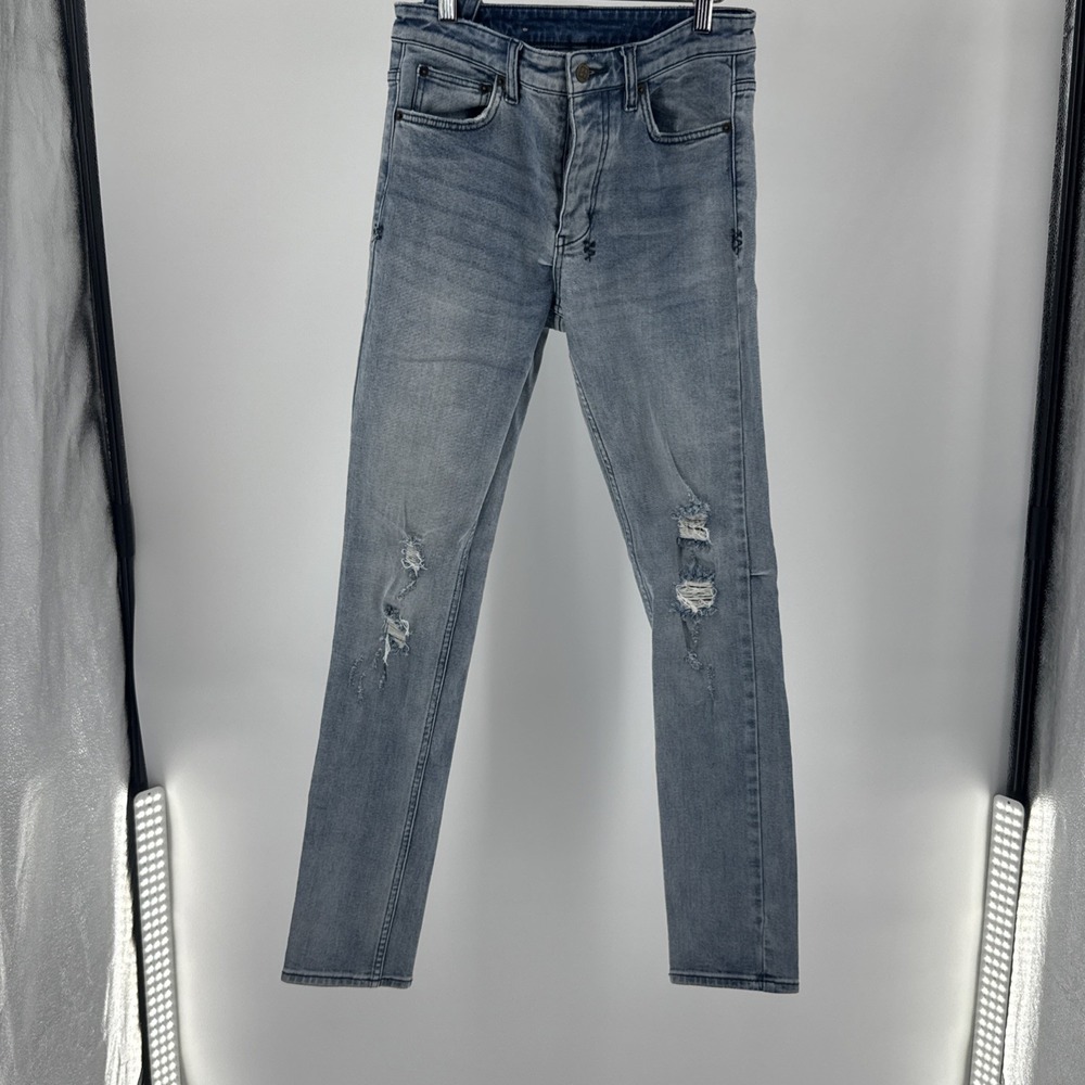 Ksubi Chitch Philly Blue Trashed Slim Fit Distressed Jeans Men's Size 29